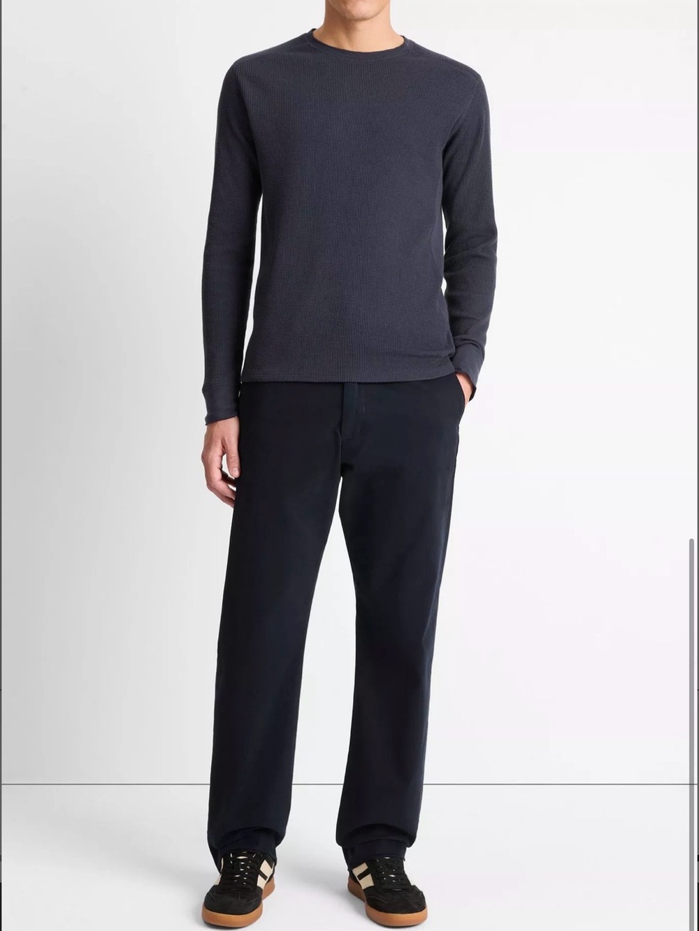 Vince Men's Relaxed Long-Sleeve Crew in Coastal Blue